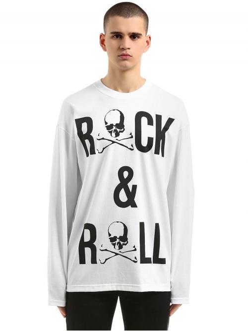 MASTERMIND WORLD ROCK&ROLL织棉白色长袖T恤