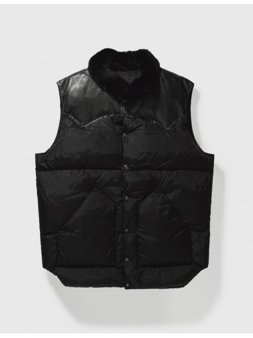 MASTERMIND JAPAN X ROCKY MOUNTAIN DOWN WITH LEATHER VEST